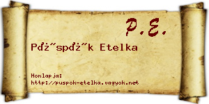 Püspök Etelka névjegykártya