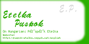 etelka puspok business card